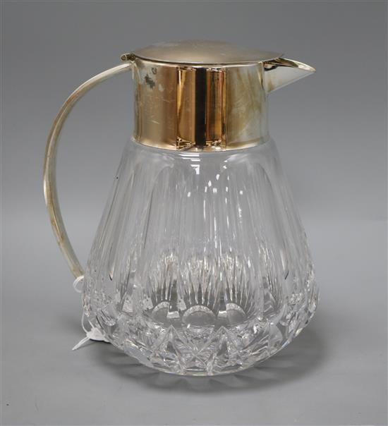 A silver plate mounted crystal lemonade jug